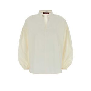 Mm Studio Women White Poplin Ginnasta Blouse